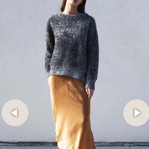 Georgia Alice Silver Sparkle Metallic Sweater | Size 8